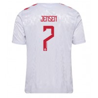 Denmark Mathias Jensen #7 Replica Away Shirt Euro 2024 Short Sleeve